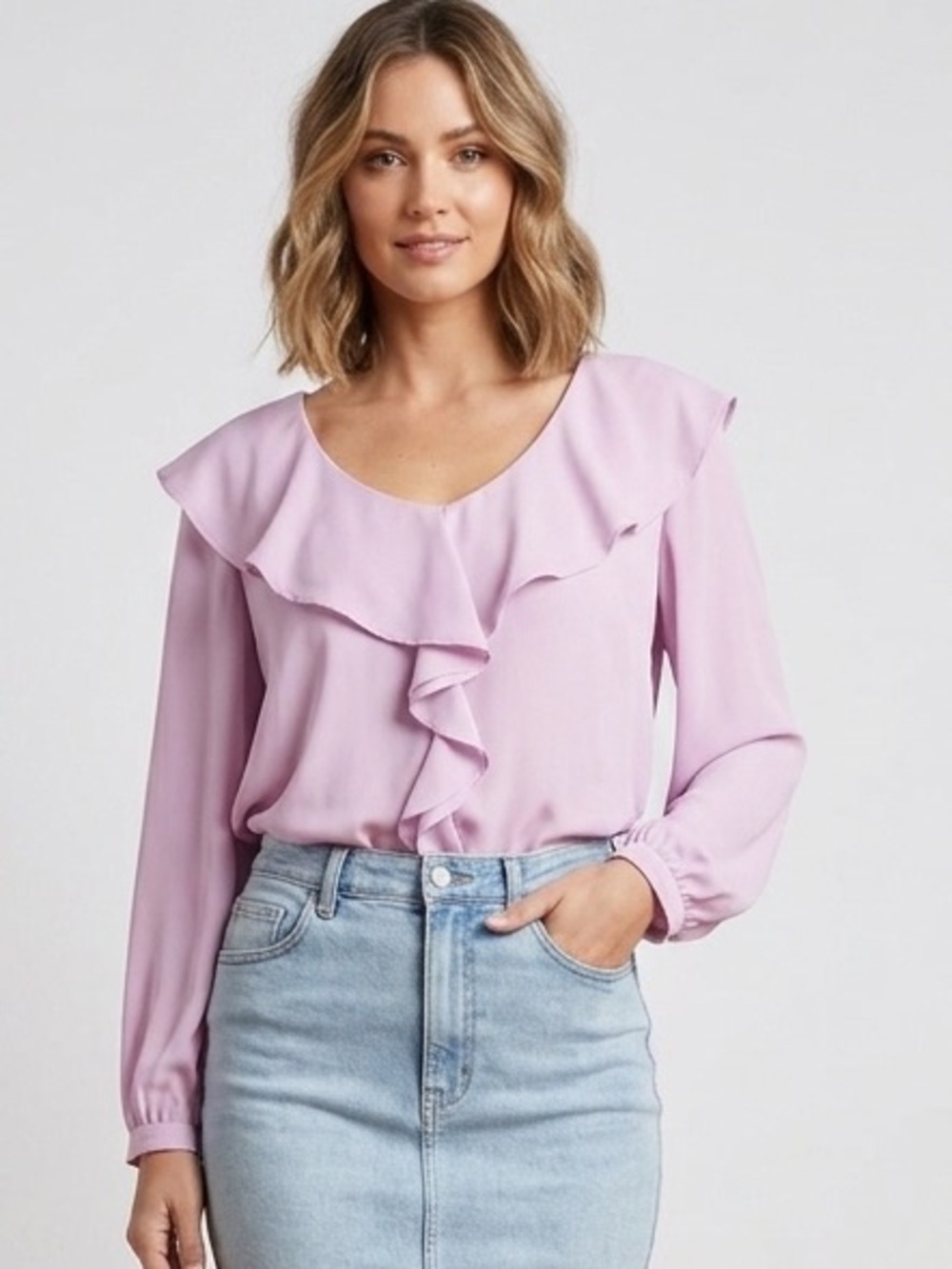 Pink Ruffle Blouse